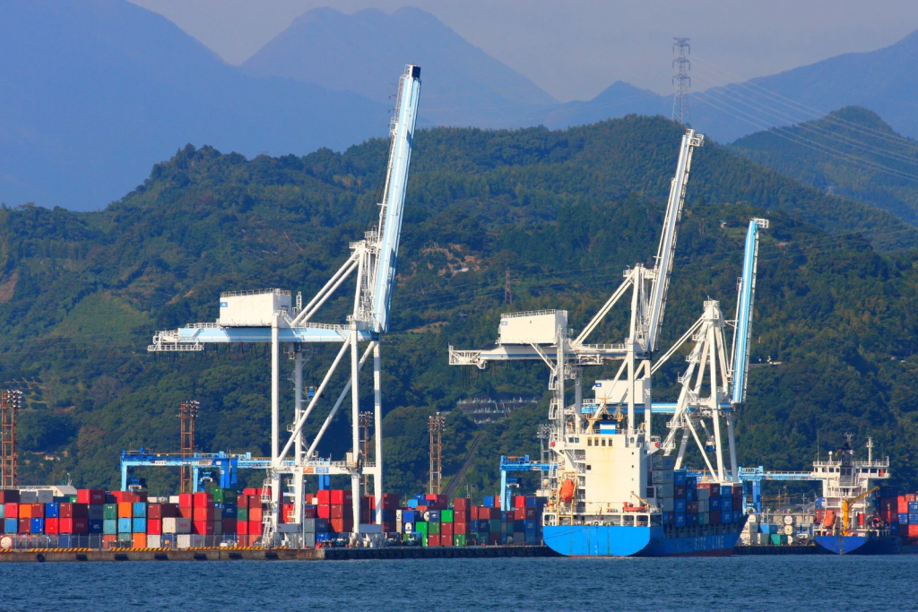 Luka s dizalicama i kontejnerima