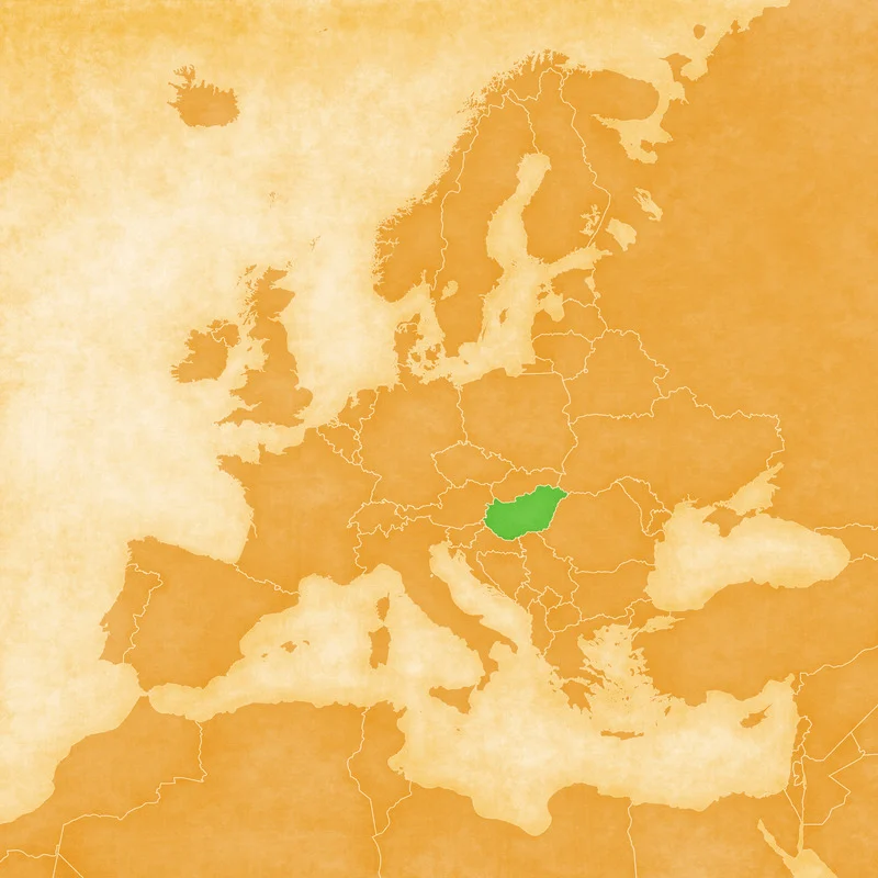 Mađarska na karti Europe